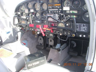 131 7dt. Moab trip - N8377W cockpit with 'Fly Utah!' on right seat