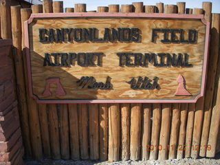 135 7dt. Moab trip - Canyonlands Field airport (CNY) sign