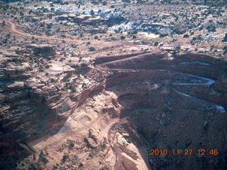 144 7dt. Moab trip - aerial - Green River canyon - washed out switchbacks on road
