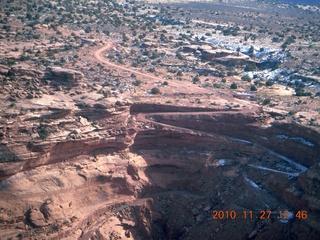 146 7dt. Moab trip - aerial - Green River canyon - washed out switchbacks on road
