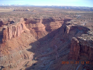 157 7dt. Moab trip - aerial - Green River canyon - washed out switchbacks on road