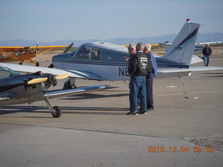 230 7e4. Coolidge Airport breakfast - my airplane N8377W and Ted's tiny one