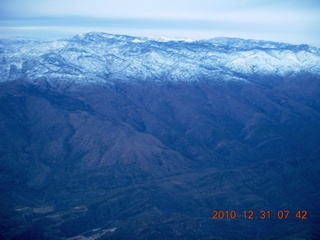 4 7ex. snow covered peaks near Prescott - aerial
