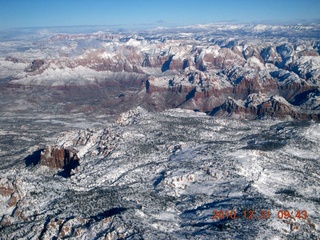 snow covered peaks near Prescott - aerial