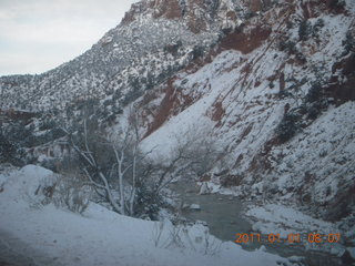 Zion National Park trip - icy Virgin River