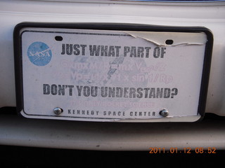 Just what part of [rocket science] don't you understand?  NASA front license plate