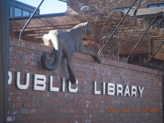 Prescott hike with Verna - libary bobcat