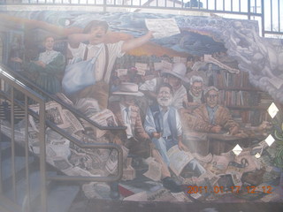 Prescott hike with Verna - library mural