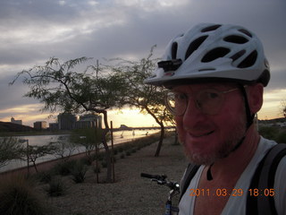 Tempe Town Lake - Adam with new bike helmet