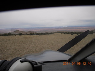 Eagle City airstrip seen through N8377W windshield