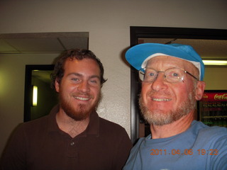 200 7j6. James and Adam at Moab Super 8 motel