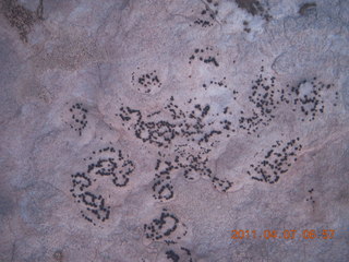 Canyonlands Lathrop hike/run - markings on the rock
