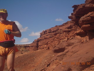 114 7j7. Canyonlands Lathrop hike/run - Adam running (tripod)