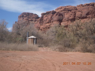 Canyonlands Lathrop hike/run - riverside outhouse