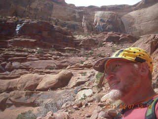 202 7j7. Canyonlands Lathrop hike/run - Adam resting on tough-climb stretch