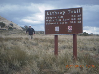 Canyonlands Lathrop hike/run - Alex running