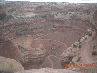 Canyonlands dirt road into canyon