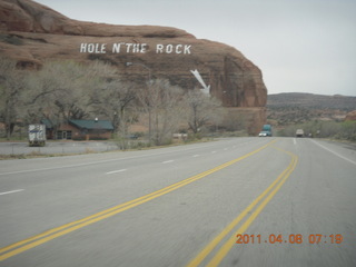 drive south from Moab - HOLE N THE ROCK