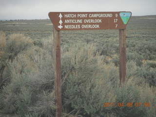 14 7j8. drive to Anticline Overlook - sign for overlooks