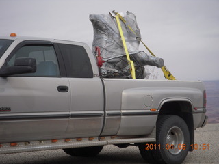 129 7j8. Needles Overlook - milling machine on back of truck (or maybe from Roswell)