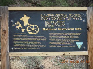 drive to Canyonlands Needles - Newspaper Rock sign