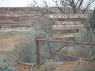 159 7j8. Canyonlands Needles - Needles Outpost signs