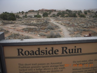 183 7j8. Canyonlands Needles - Roadside Ruin hike sign