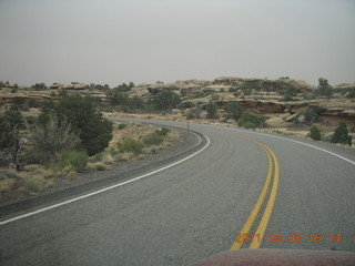 285 7j8. Canyonlands Needles drive in the haze