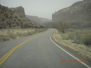 Canyonlands Needles drive in the haze
