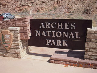154 7j9. Arches National Park sign