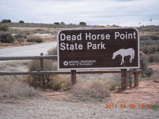 163 7j9. Dead Horse Point sign