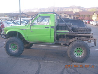 monster vehicle in Moab motel parking lot
