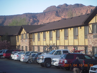 monster vehicle in Moab motel parking lot