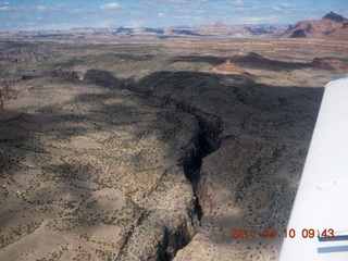 63 7ja. aerial - Mexican Mountain airstrip area - slot canyon