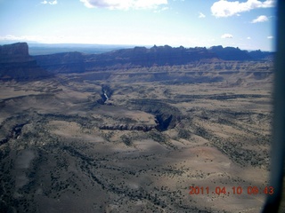 64 7ja. aerial - Mexican Mountain airstrip area - slot canyon