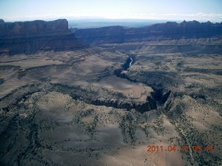 65 7ja. aerial - Mexican Mountain airstrip area - slot canyon