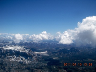 263 7ja. aerial - Sedona - snow - clouds