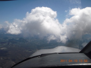 aerial - Sedona - snow - clouds