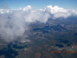 267 7ja. aerial - Sedona - snow - clouds