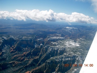 268 7ja. aerial - Sedona - snow - clouds