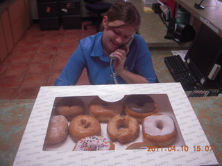 283 7ja. doughnuts and Alicia at DVT/Cutter - 'If you can't bring happiness, then bring doughnuts.'