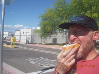 284 7ja. Adam enjoying a doughnut from DVT/Cutter