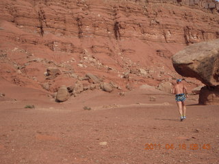 1504 7jg. Marble Canyon run - Balanced Rock - Adam running