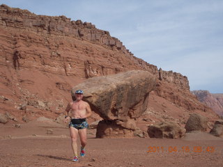 1508 7jg. Marble Canyon run - Balanced Rock - Adam running