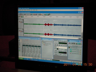 music program on computer monitor at KBAQ