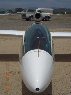 211 7jp. Pleasant Valley airstrip - jet-powered glider