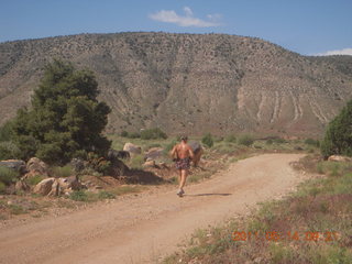 Marble Canyon run - Balanced Rock - Adam running