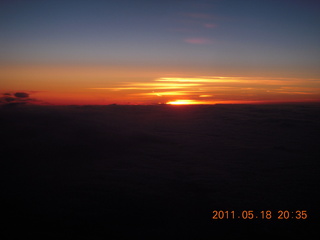 sunrise on flight to Frankfurt