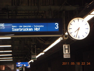 train announcement and clock