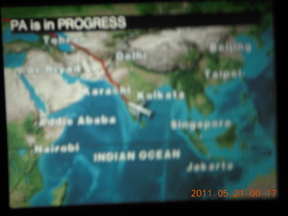 8 7km. India - (blurry) map diverting to Bengaluru (BLR)